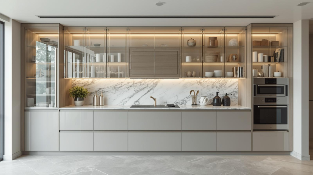 Ingin Dapur Terlihat Lega dan Mewah Tanpa Ribet? Ini Solusi Kabinet Custom dari Kaca Tempered